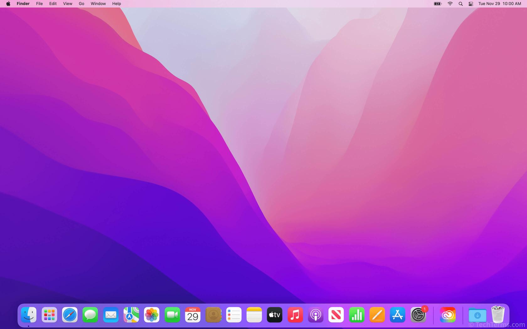 Bureau de macOS Monterey