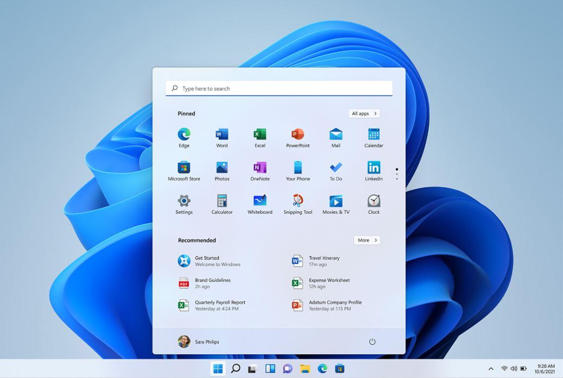 Interface du bureau de Windows 11
